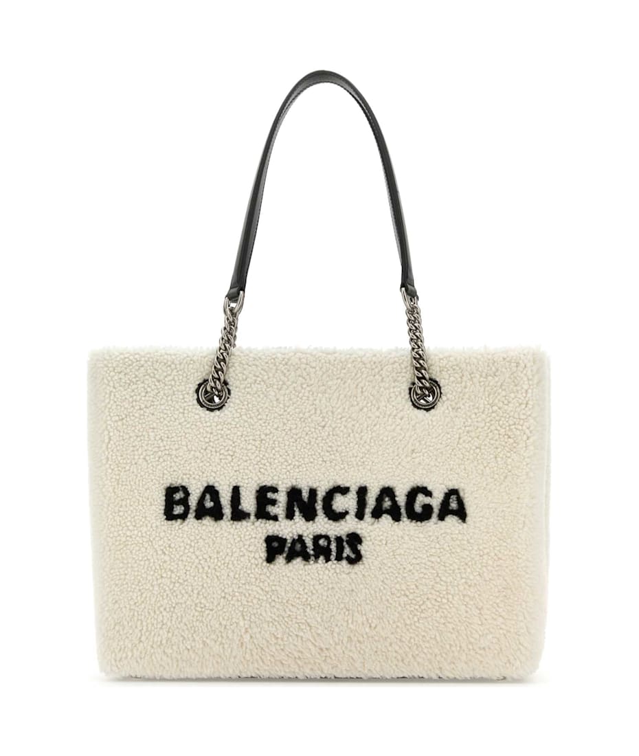 【関税&送料込】Balenciaga White Shearling Duty Free M Handb Balenciaga White Shearling Duty Free M Handbag | italist