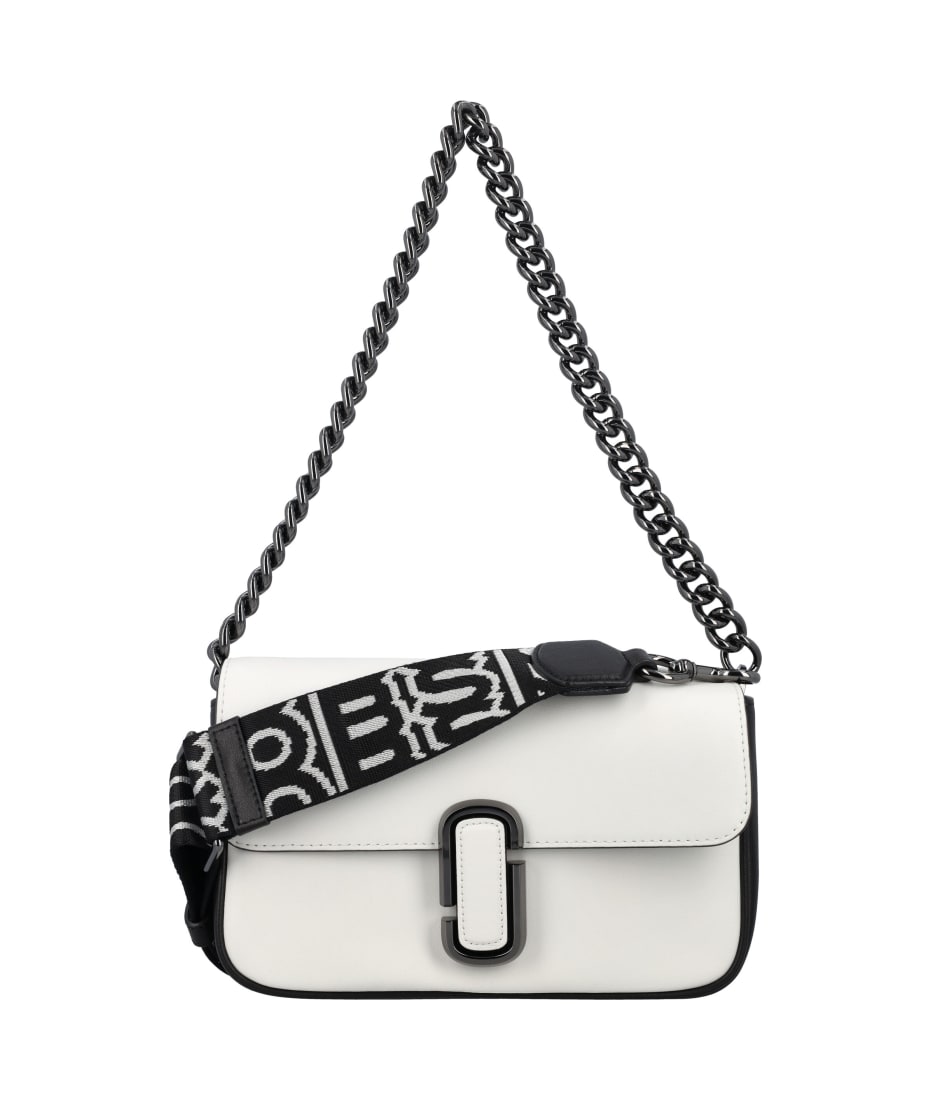 Marc Jacobs The J Marc Shoulder Bag in Black and White Leather