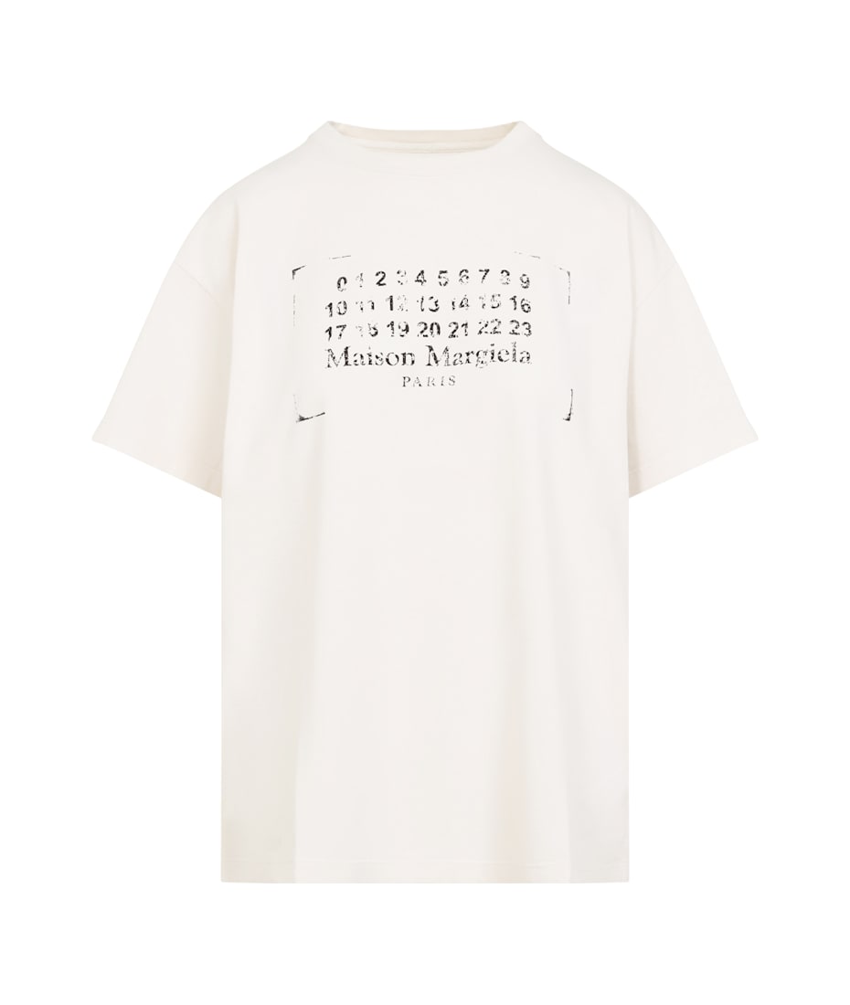 【送料&関税込】Maison Margiela Ivory Cotton Oversize T-shir MM6 Maison Margiela cotton t-shirt PRM EU