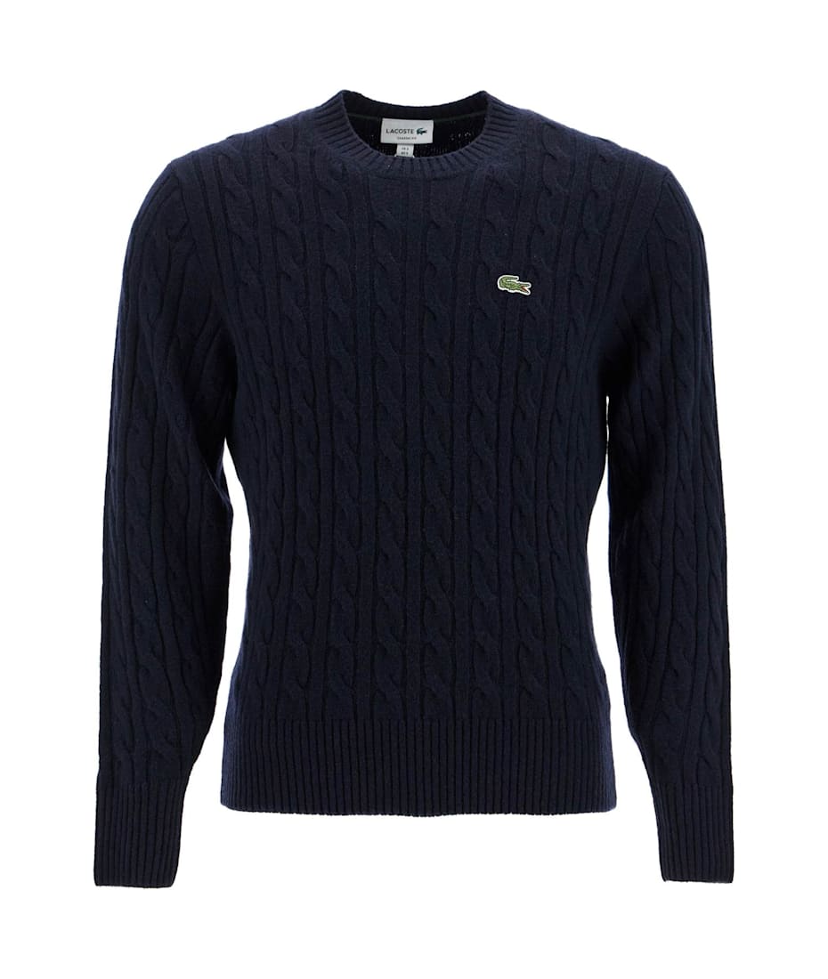 【送料&関税込】Lacoste Classic Fit Cable Knit Wool Pullover Men's Lacoste Classic Fit Wool Cable Knit Sweater - Sweaters