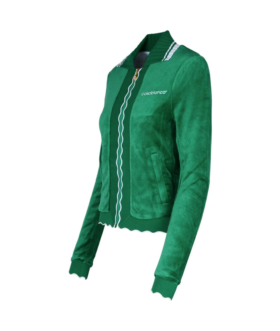 Casablanca 'track' Green Cotton Blend Sweatshirt | italist