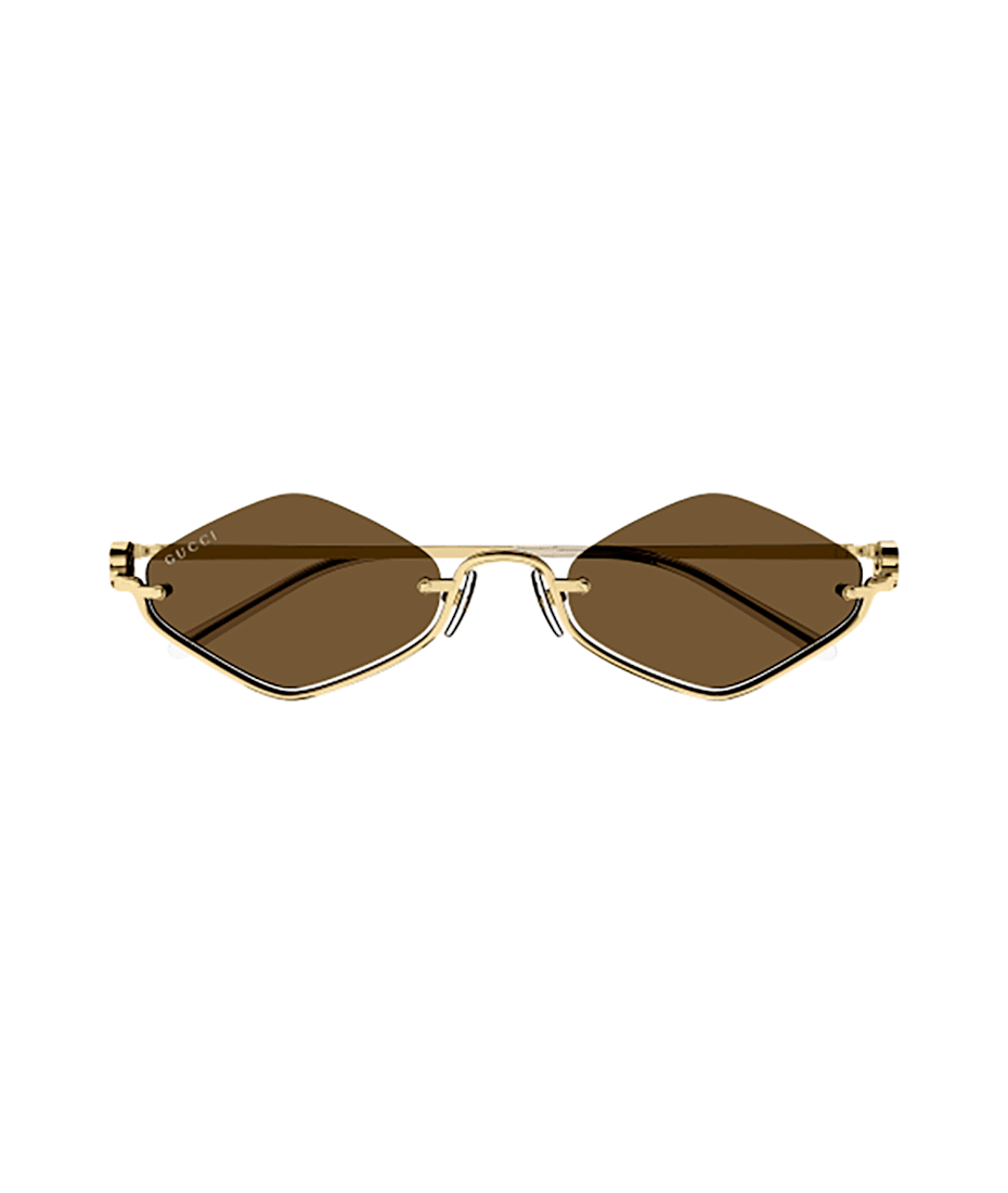 サングラス Gg1604s Sunglasses - Gucci - l - Gold Gucci GG1604S 003 Sunglasses Gold Gold - eye-oo.com