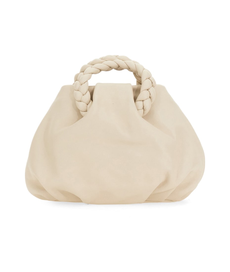 Hereu Bombon Braided Leather Top-handle Bag In Cream