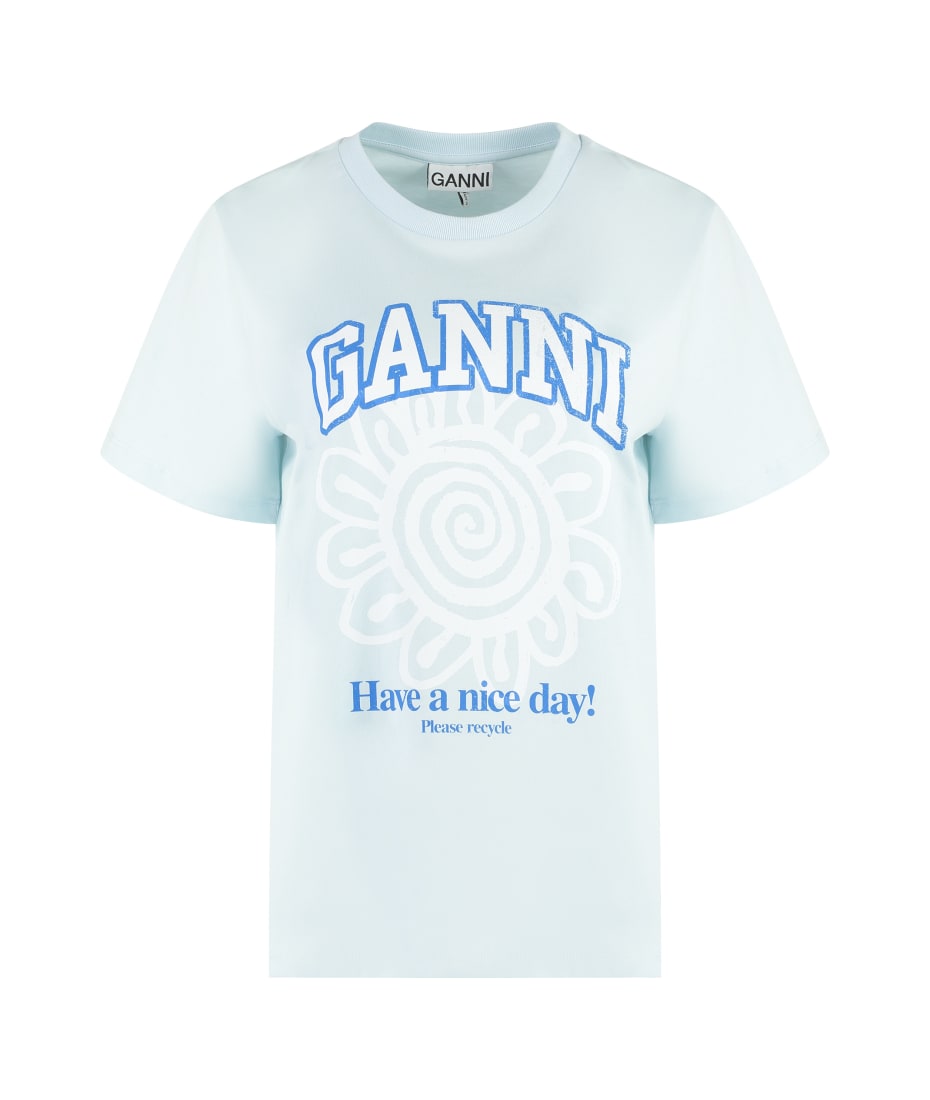 Ganni Printed Cotton T-shirt Tシャツ 通販 | italist