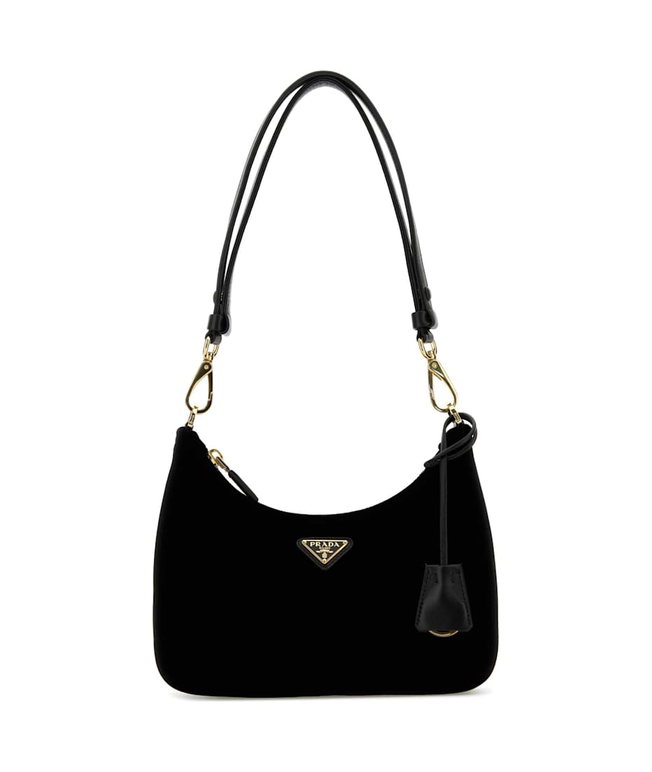 バッグ 1997ss Prada Velvet Mimi Hand Bag Black Black Velvet Mini Prada Re-edition Shoulder Bag | italist, ALWAYS