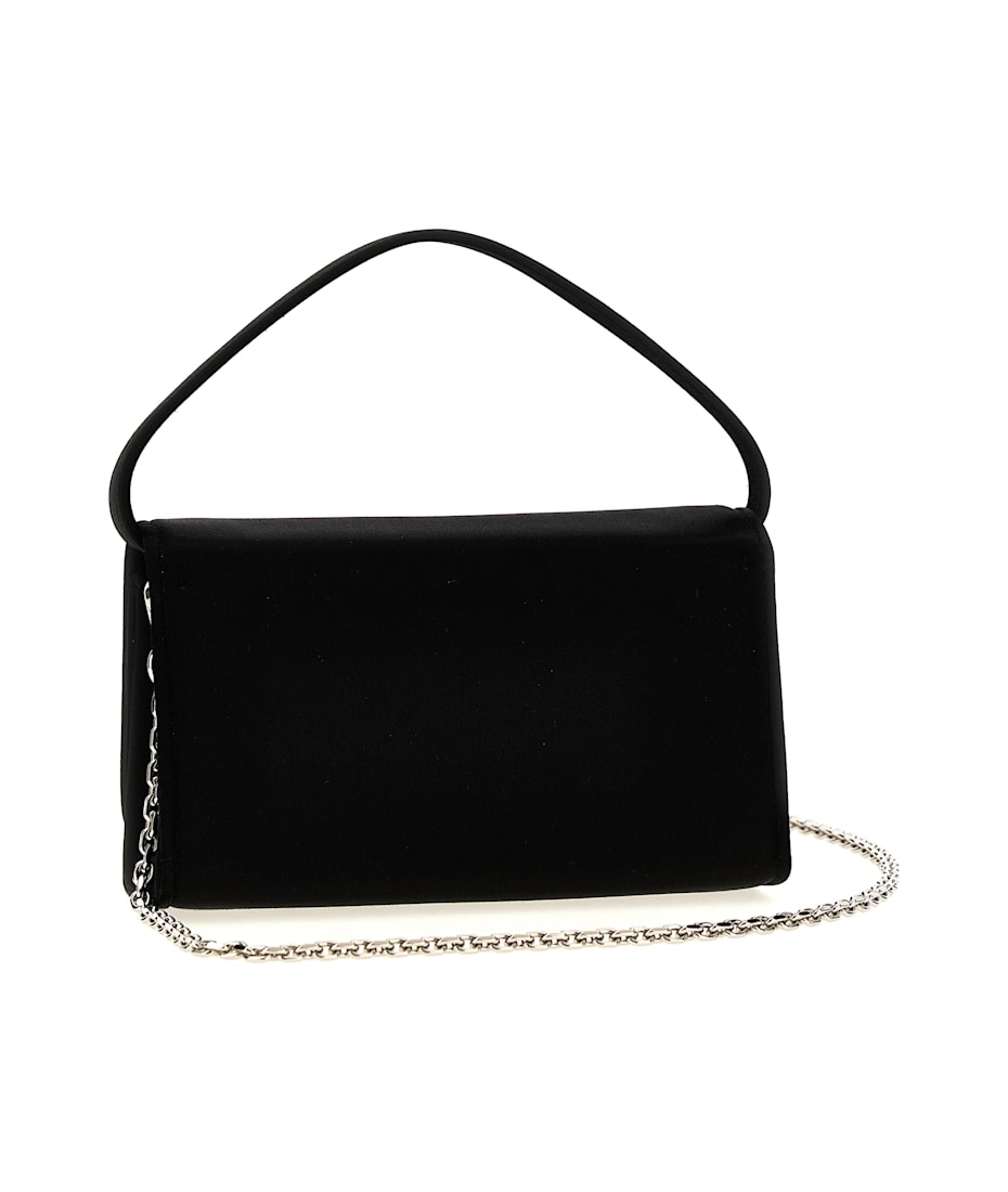 【関税&送料込】Roger Vivier Pilgrim Micro Bag Pilgrim Micro embellished satin shoulder bag in black