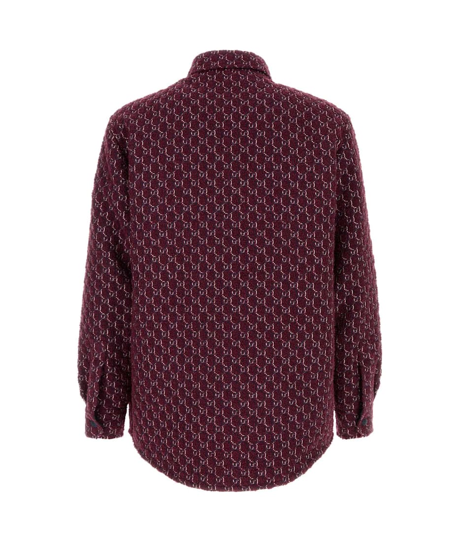 Tシャツ・カットソー GUCCI SS25 Burgundy bouclAC padded shirt (787904ZAQ5N 6419) Gucci Burgundy Bouclã© Padded Shirt | italist