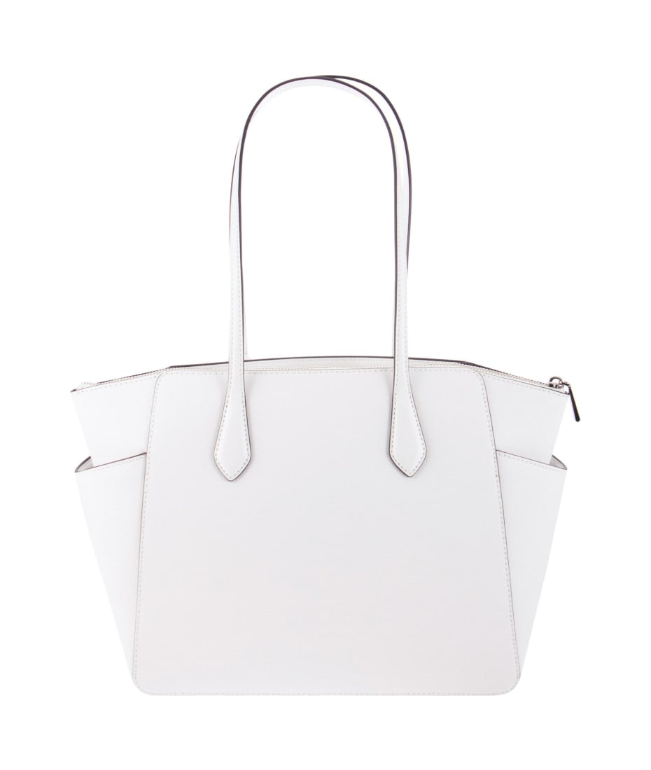 Michael Kors Sullivan Signature Logo Top Zip Small Tote Bag In Optic White