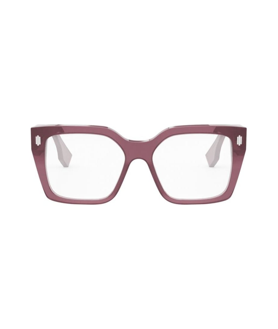 【送料&関税込】Fendi Square Frame Glasses Fendi Square Frame Logo Sided Glasses | italist