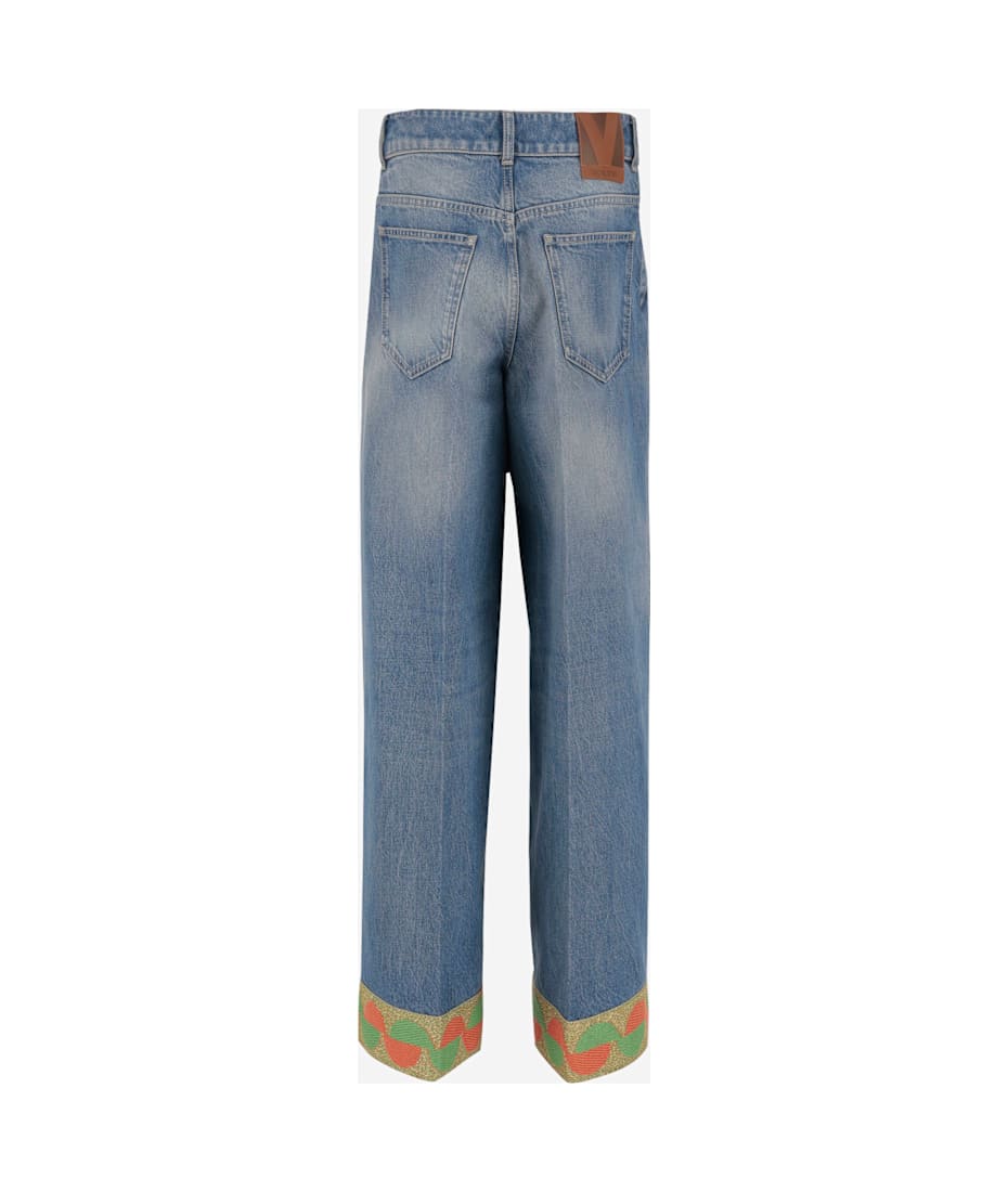 VALENTINO コットン デニム パンツ VALENTINO 未使用品□VALENTINO ヴァレンティノ コットン ロック