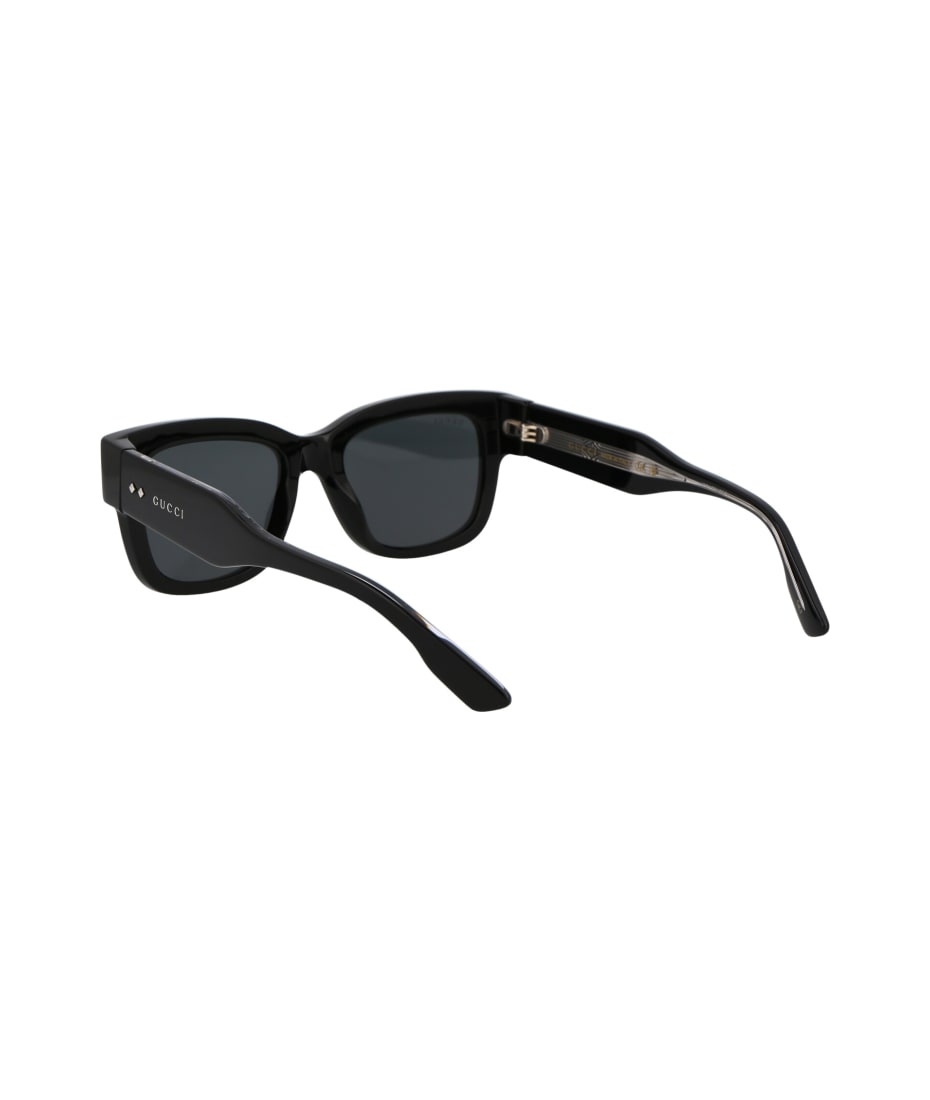 Gucci Eyewear Gg1217s Sunglasses rectangle-frame - 001 BLACK BLACK GREY