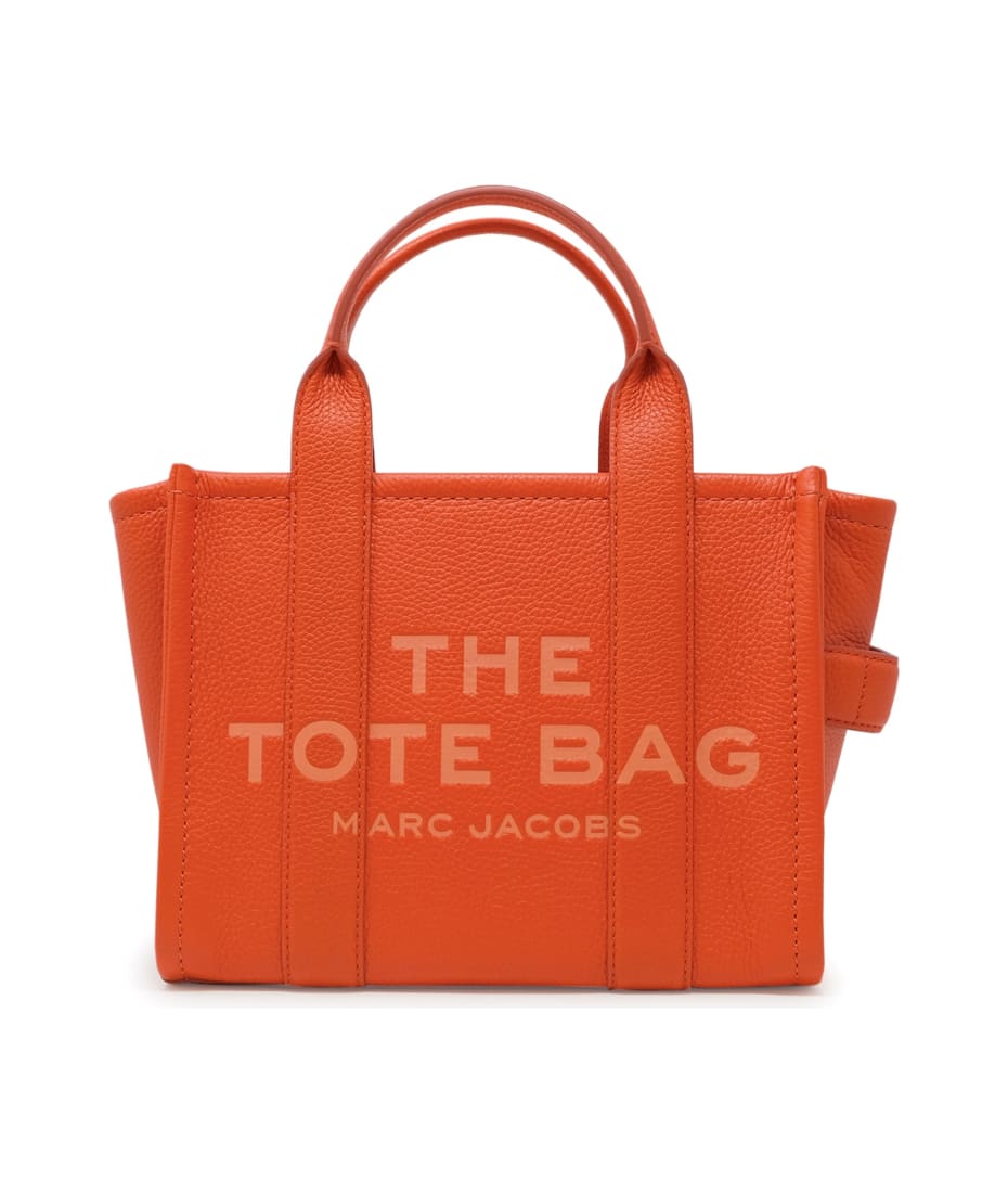 Marc Jacobs Electric Orange Leather The Small Tote Bag | italist
