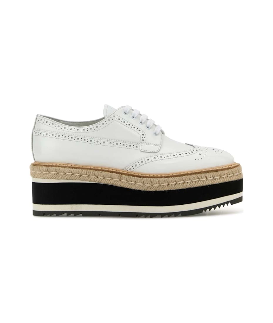 スニーカー Prada White Leather Lace-Up Shoes Prada White Leather Lace-up Shoes | italist