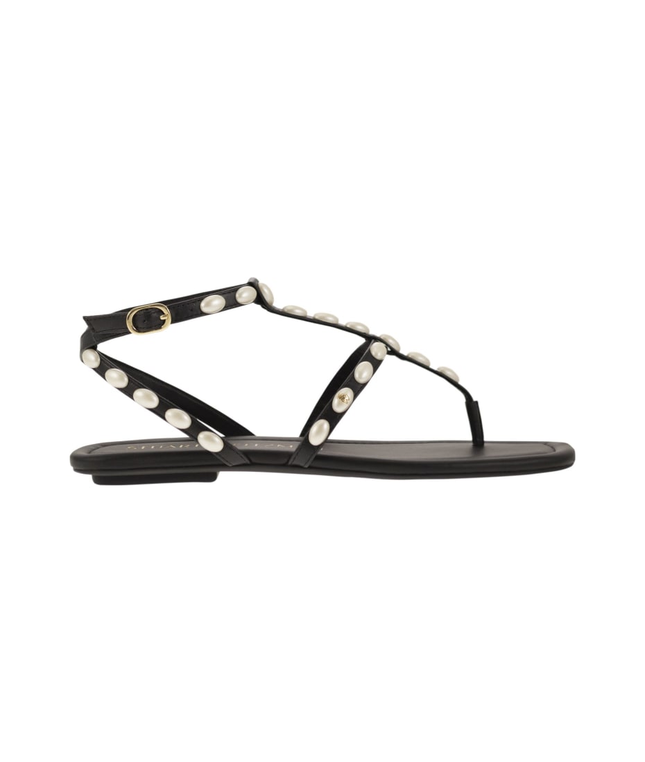 サンダル・ミュール Stuart Weitzman PEARLITA - Thong sandal with pearls Stuart Weitzman Pearlita - Thong Sandal With Pearls