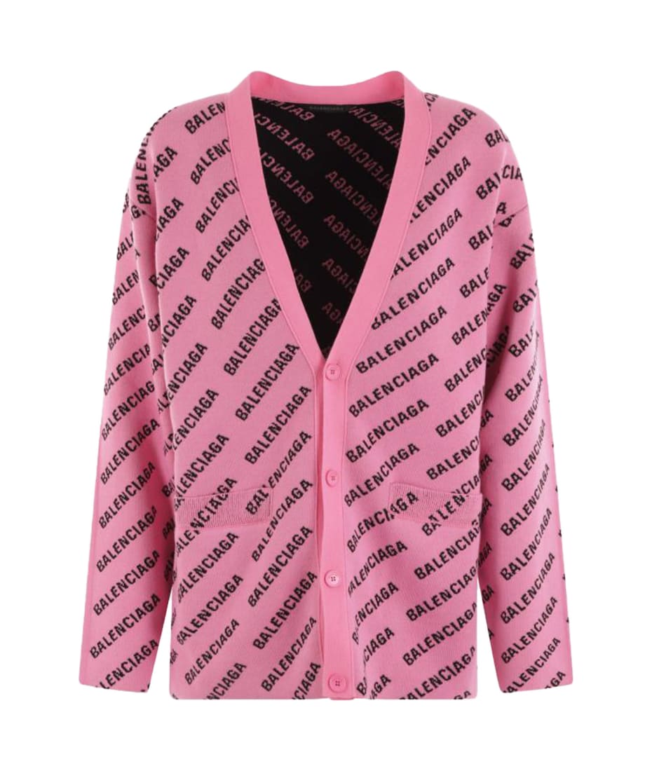 Pink Cardigan With Logo