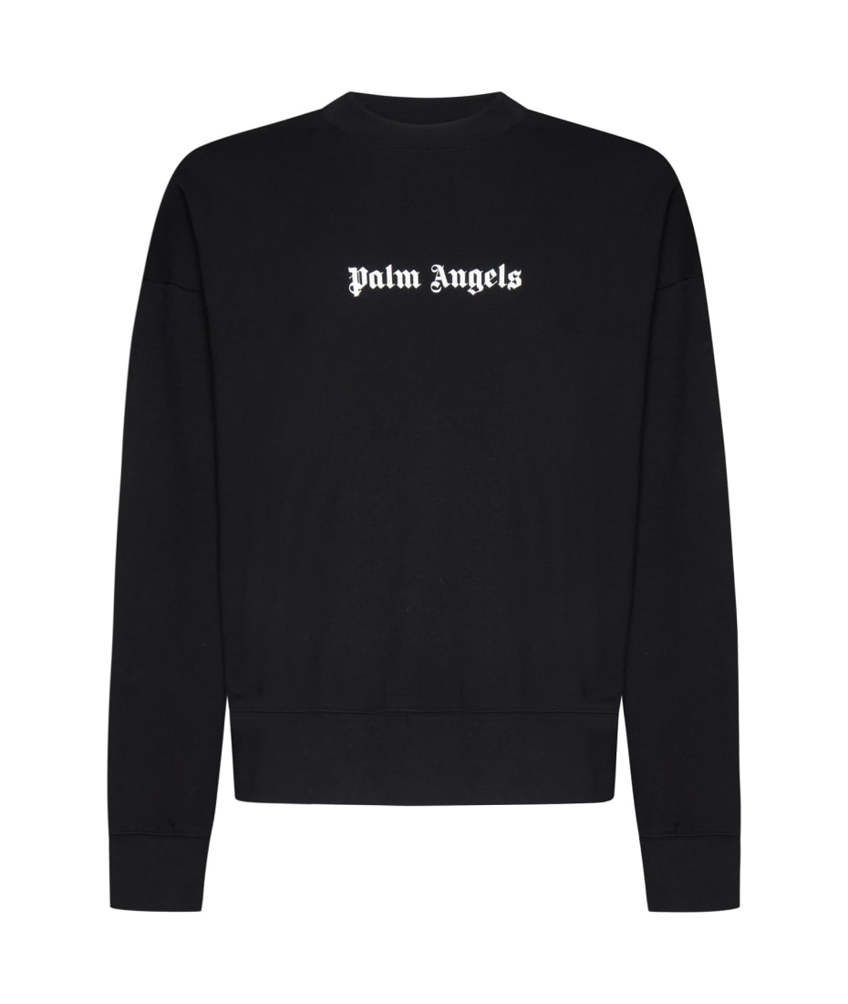 PALM ANGELS ロコ ティテル クルネック スウェットシャツ Palm Angels logo-print Cotton Sweatshirt | White | FARFETCH