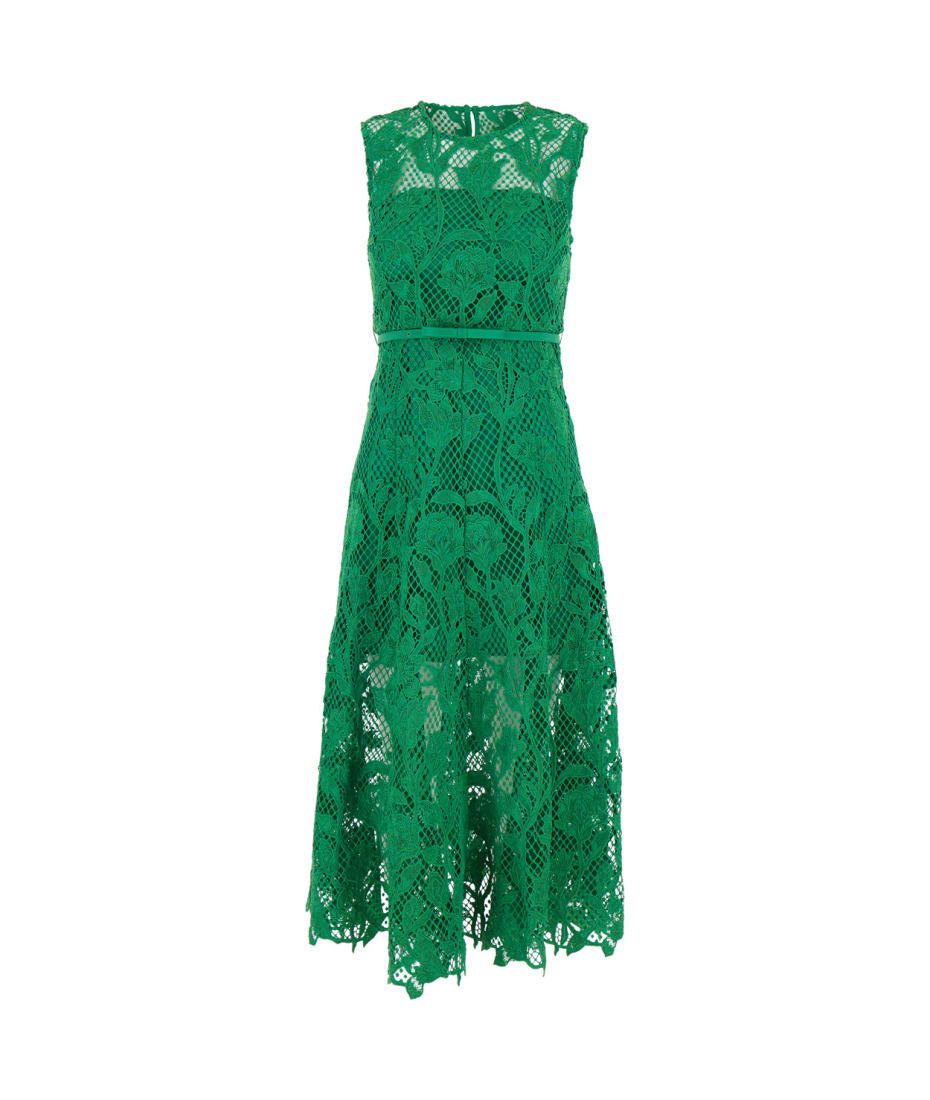 knee length dresses for ladies Zarisse Green Lace Square-Neck Maxi Dress – Club L London main image 1