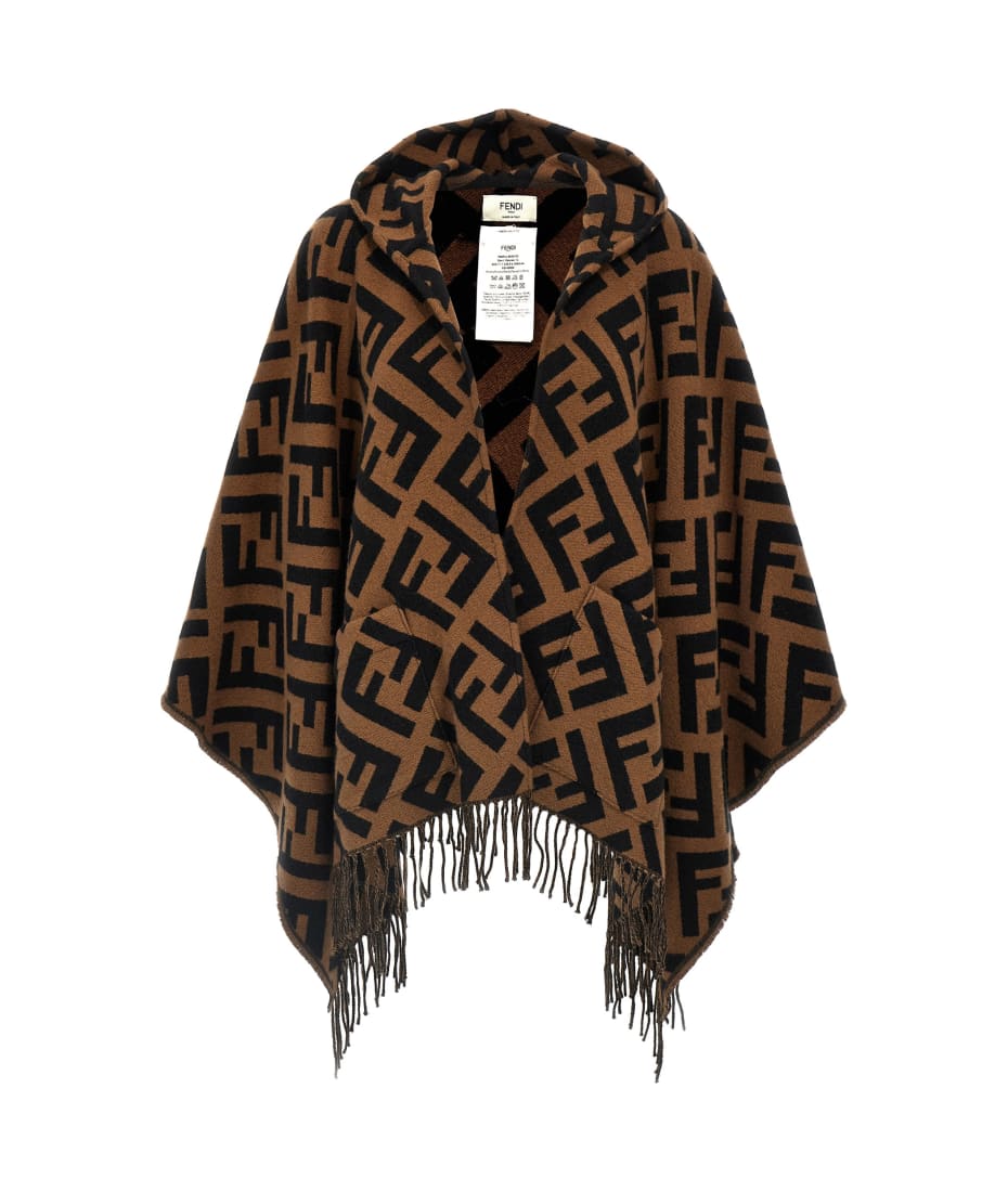 FENDI｜ (FF Wool Poncho (FXX781 AOJ8 F0GZ3)) Poncho Wool Gray | Fendi