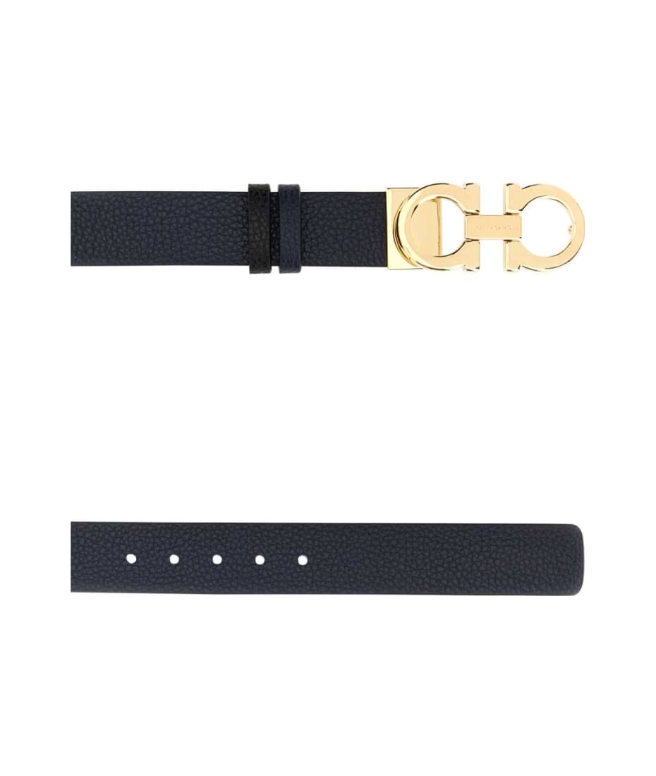 ベルト SALVATORE FERRAGAMO Midnight Blue Leather Reversible Belt Ferragamo Midnight Blue Leather Reversible Belt | italist