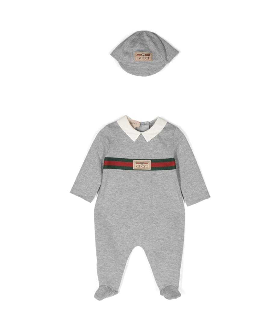 Gucci Grey Jumpsuit And Hat Set In Cotton Baby | italist, ALWAYS
