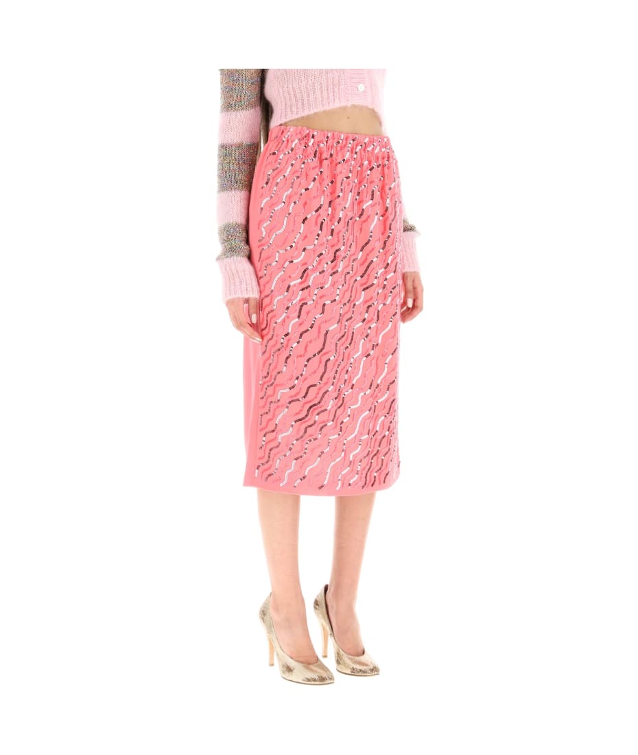 【送料&関税込】Marni Sequined Satin Midi Skirt Marni Sequined Satin Midi Skirt | italist