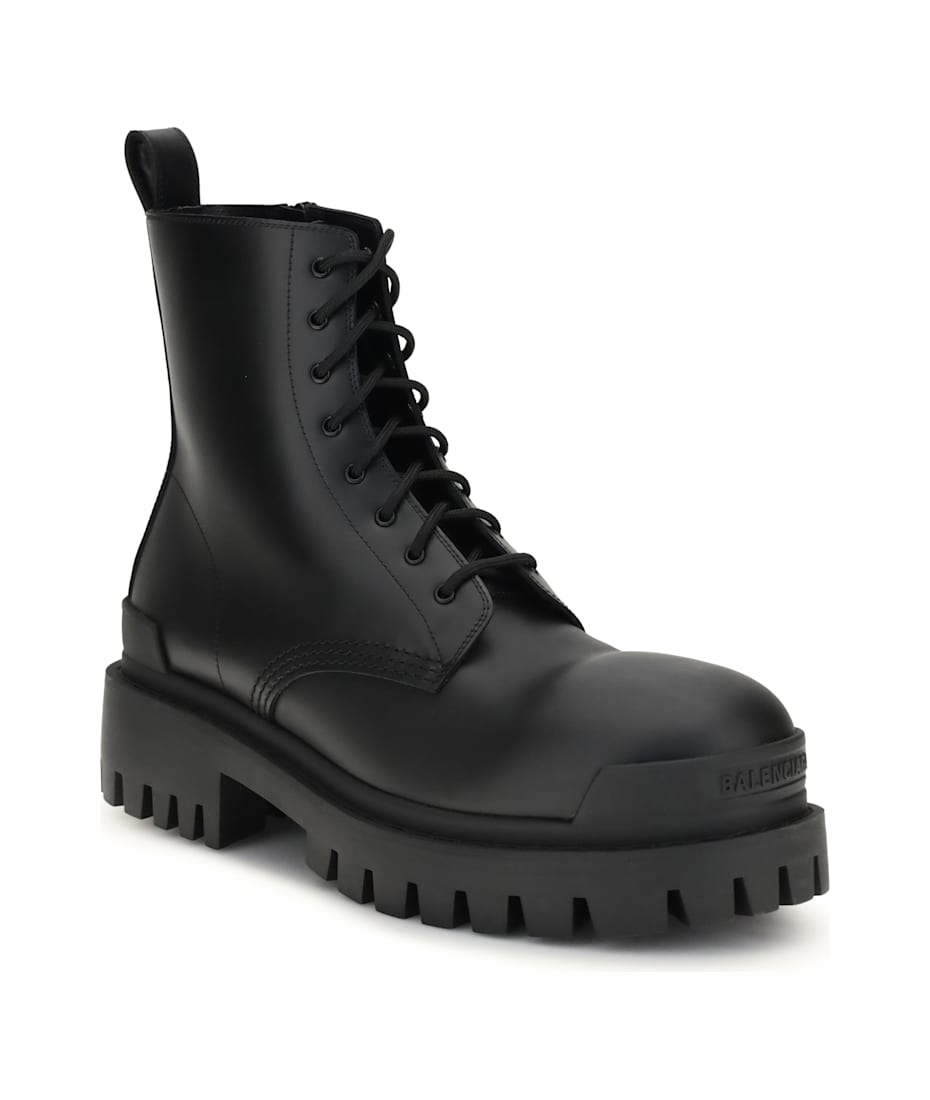 靴 BALENCIAGA  STRIKE LACE-UP BOOTS 40 Men's Strike Lace-up Boot in Black | Balenciaga US