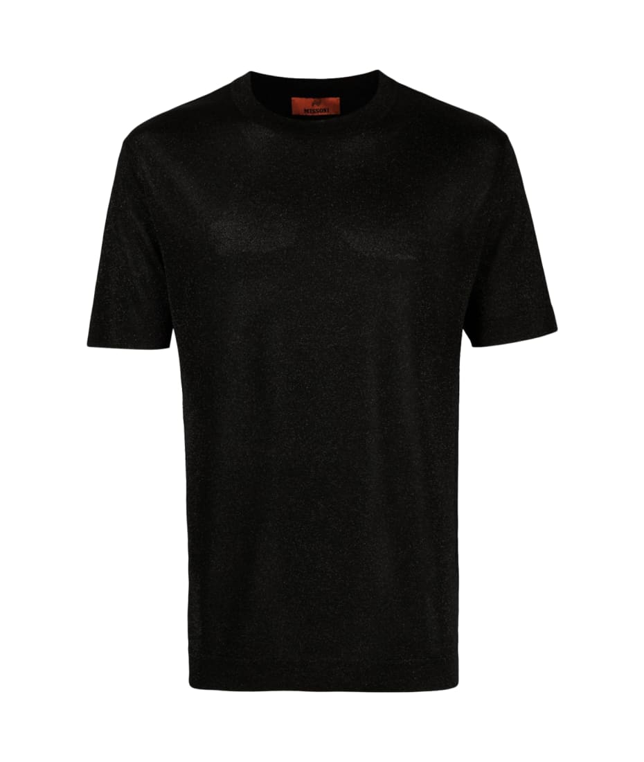 【関税込み】Missoni ブラック スラブ Tシャツ Missoni Black Viscose Blend T-shirt | italist
