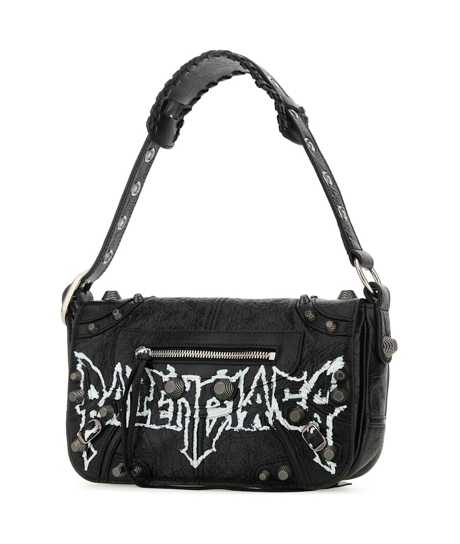 Balenciaga Black Leather Le Cagole Xs Diy Metal Crossbody Bag
