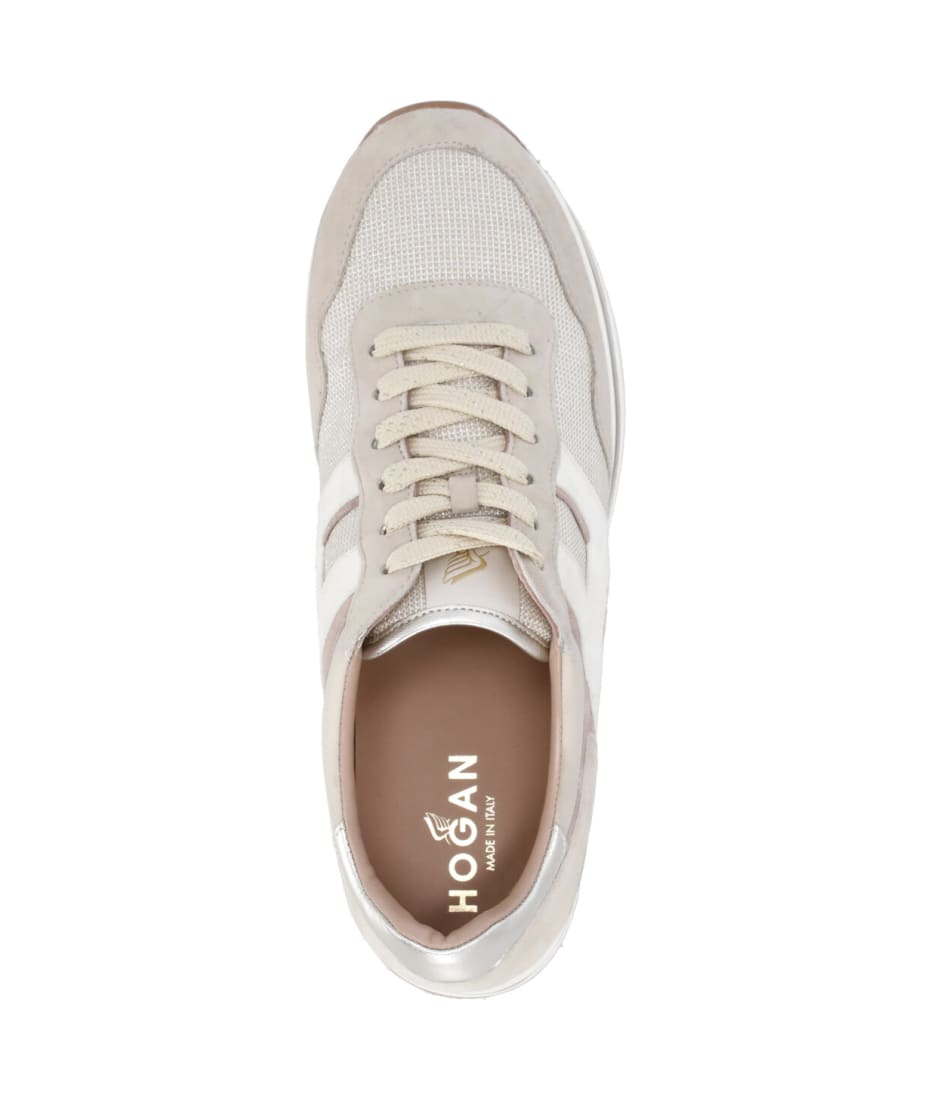 HOGAN 24AW スニーカー ベージュ系 Made In Italy G4792 sneaker donna HOGAN OLYMPIA-Z beige/green/pink suede