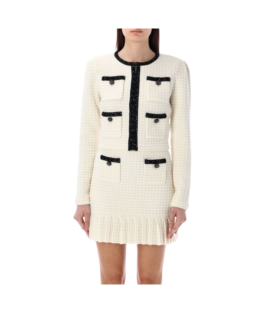 Self-Portrait Textured Knit Cardigan self-portrait Textured