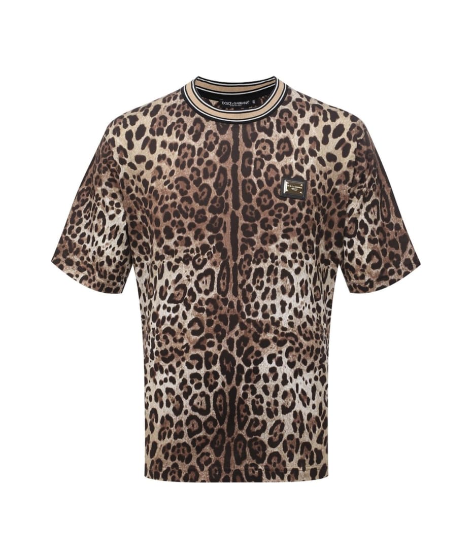 Dolce & Gabbana Leopard Print T-shirt - Brown
