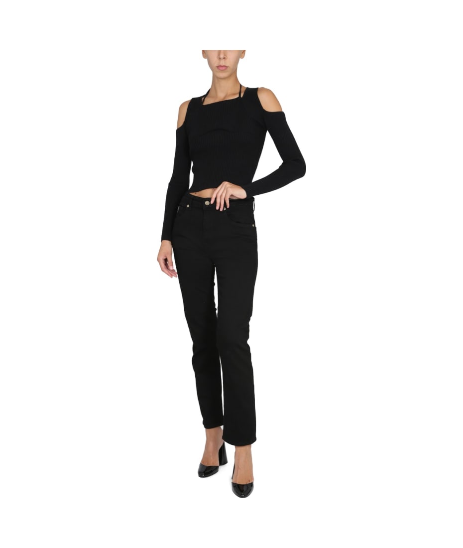 Tシャツ・カットソー VERSACE JEANS COTTON SHIRT WITH BARE SHOULDERS Versace Jeans Couture Shirt With Bare Shoulders | italist