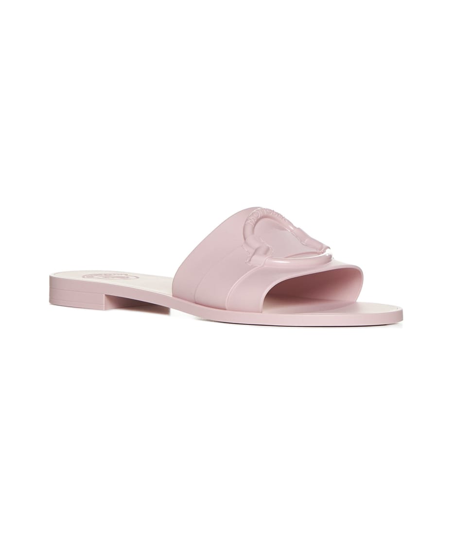 サンダル・ミュール MONCLER 'Mon' Pink Slide with Heel in Rubber Woman Moncler Slide 'mon' | italist