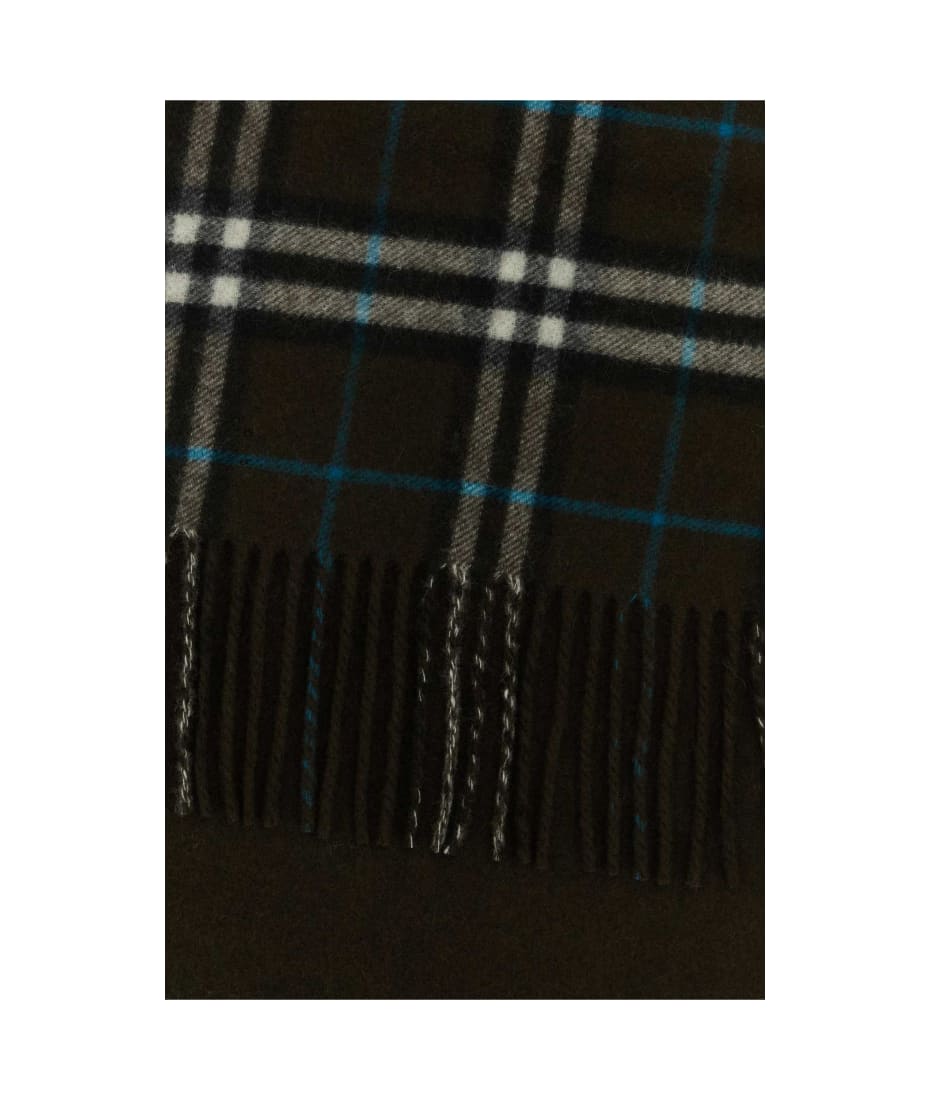 【関税&送料込】Burberry Embroidered Cashmere Blend Reversib リバーシブル EKD カシミアスカーフ (キャメル／ブラック