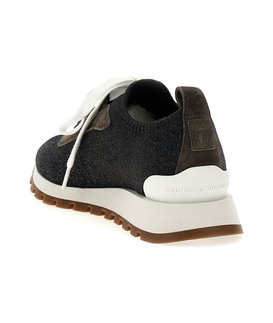 【関税込み】BRUNELLO CUCINELLI Lurex sneakers Brunello Cucinelli - Bianco Knit Lurex Sneaker | Mitchell Stores