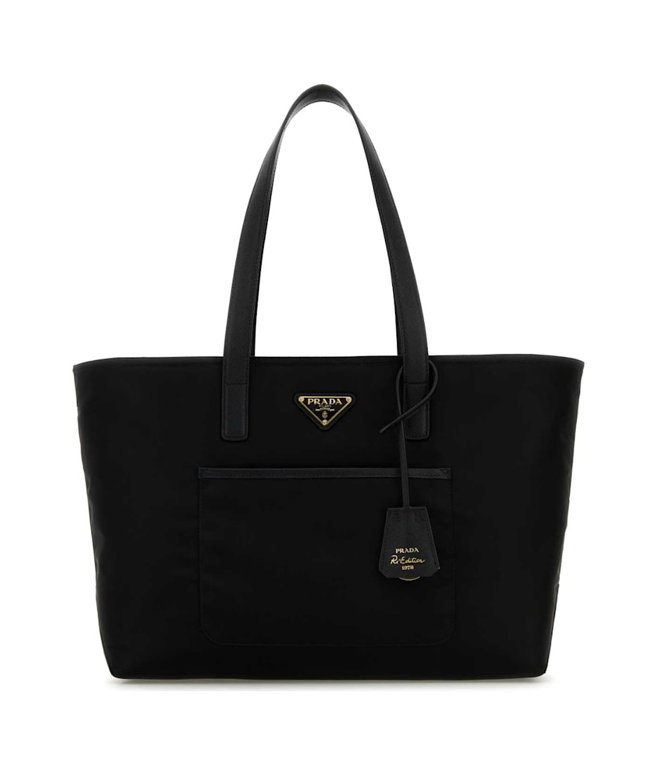 【送料&関税込】Prada Black Re-nylon Shopping Bag Prada Black Re-nylon Shopping Bag | italist