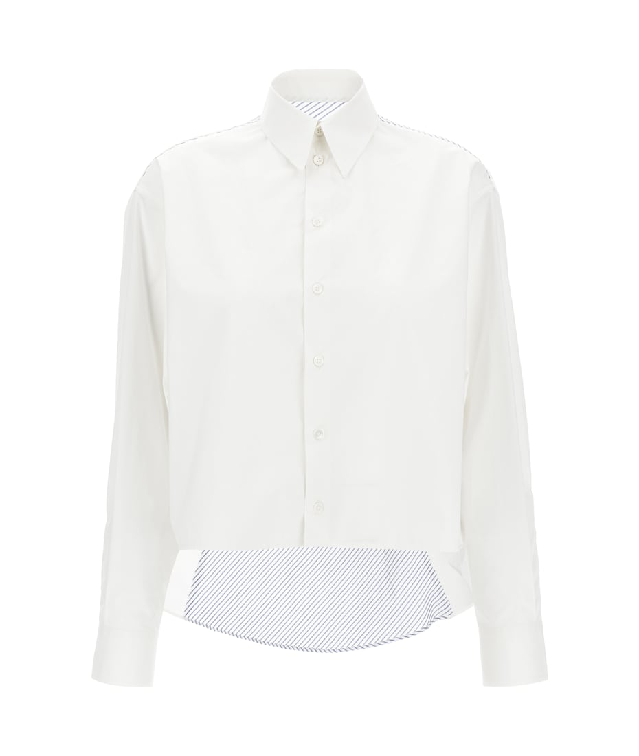 Tシャツ・カットソー MM6 Maison Margiela Asymmetric shirt (S52DT0042M35256 101) MM6 Maison Margiela Asymmetric Cotton Shirt | White | FARFETCH