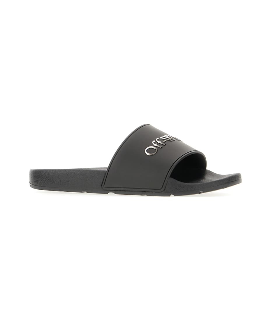 サンダル・ミュール OFF WHITE Black Leather Bookish Slippers Off-White c/o Virgil Abloh Flat sandals for Women | Online
