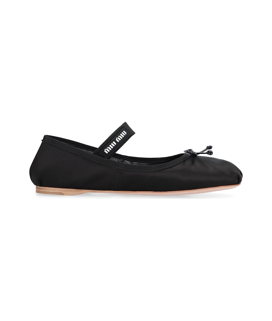 フラットシューズ Miu Miu satin flat shoes Satin Bow Ballerina Flats | Neiman Marcus