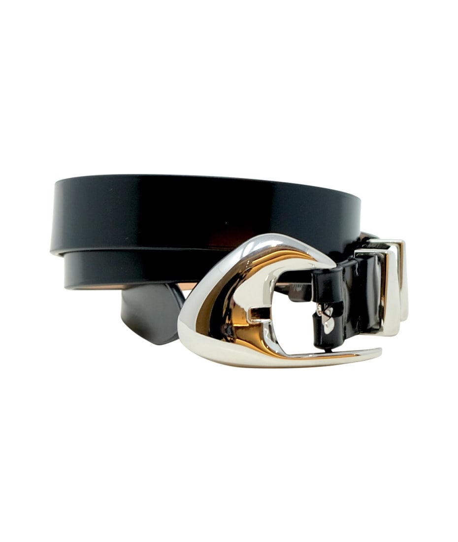 By Far Black Patent Leather Moore Belt italist