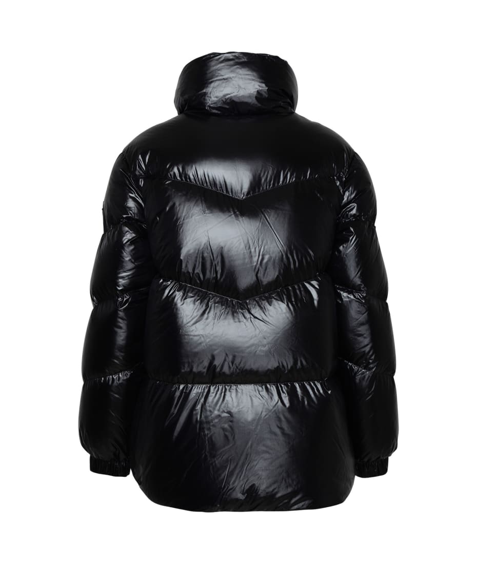 【送料&関税込】Woolrich Aliquippa Black Nylon Puffer Jacket Women's Aliquippa Down Jacket in Glossy Nylon with a