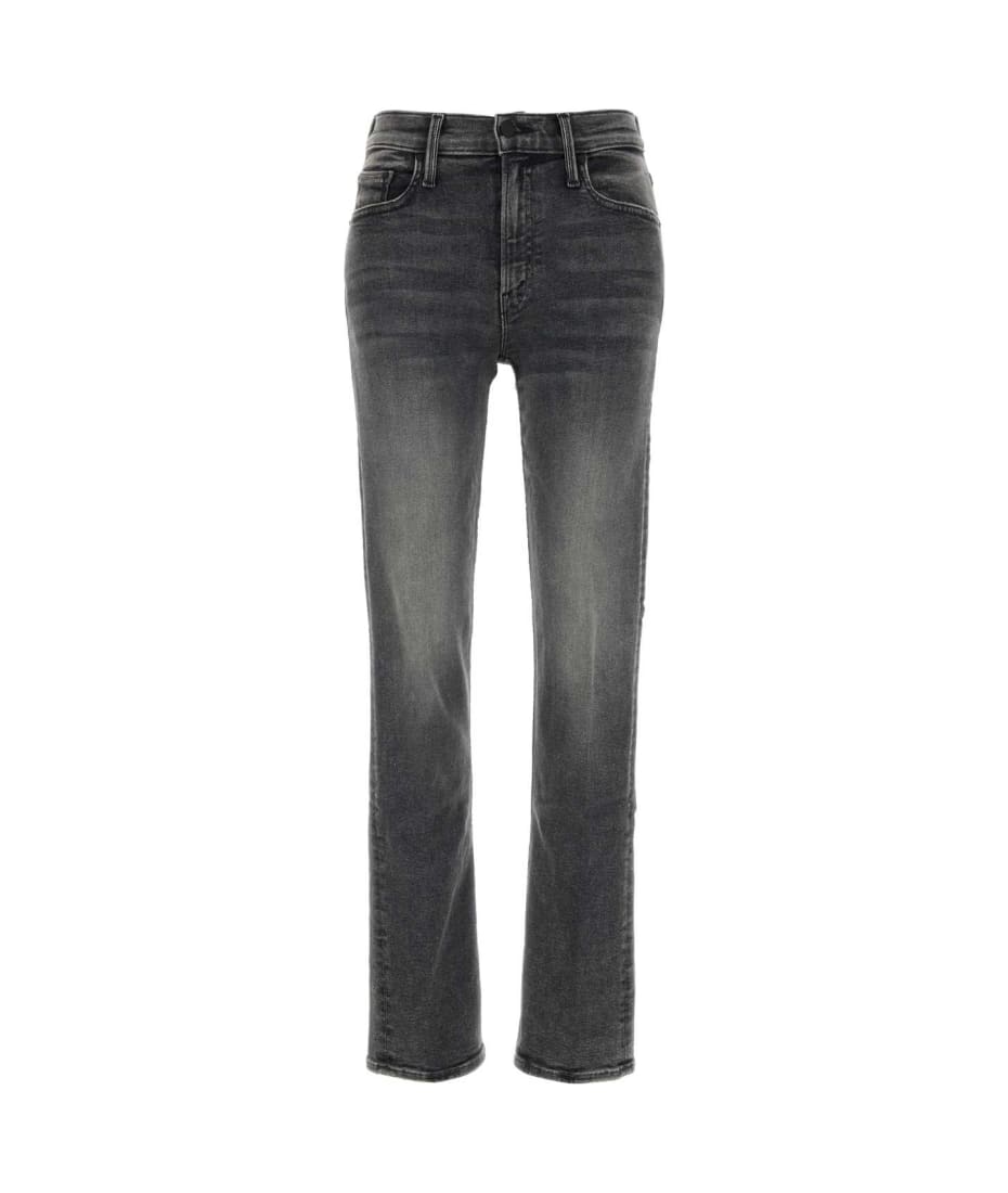 Mother Black Stretch Denim The Mid Rise Rider Skimp Jeans