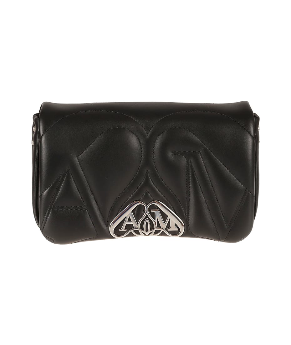 Alexander McQueen Seal Leather Shoulder Bag - Black