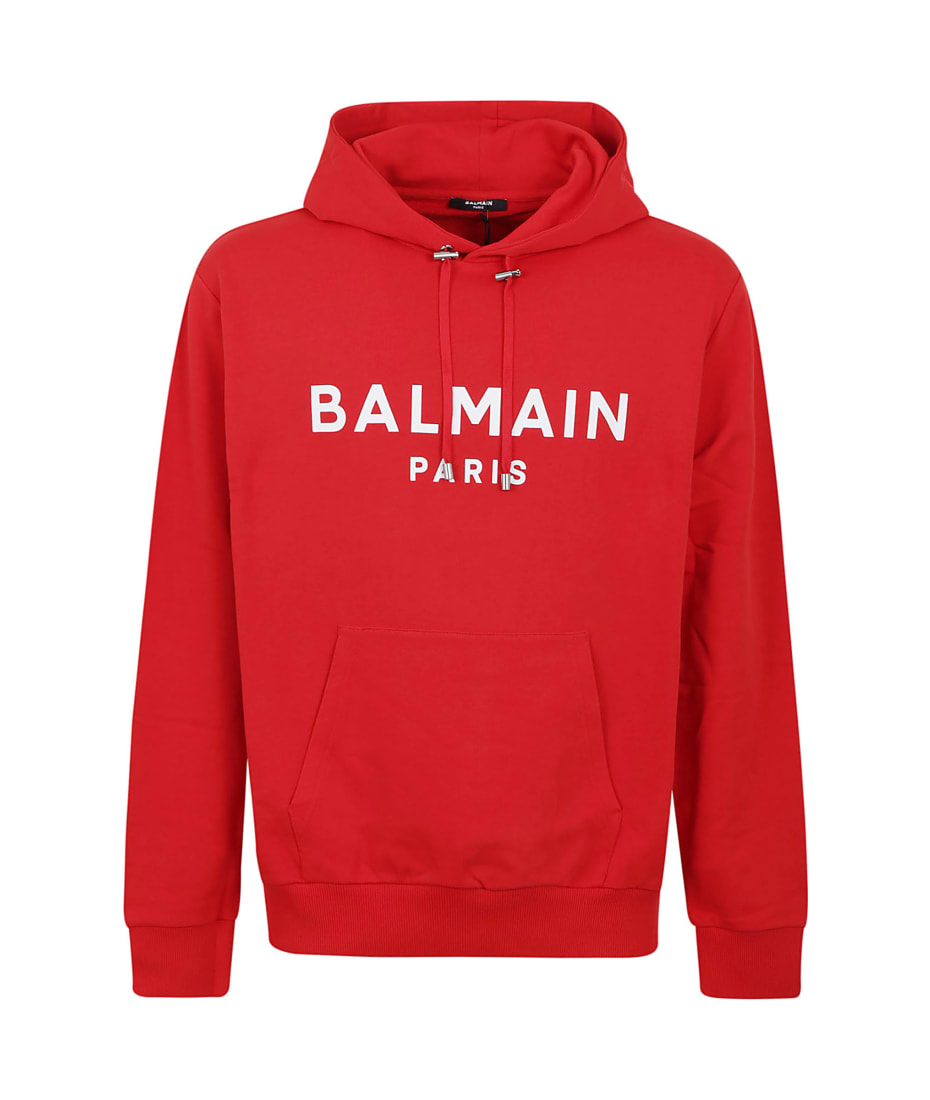 Balmain Brown Hoodie With All-over Retro Monogram Print In Cotton Man for  Men