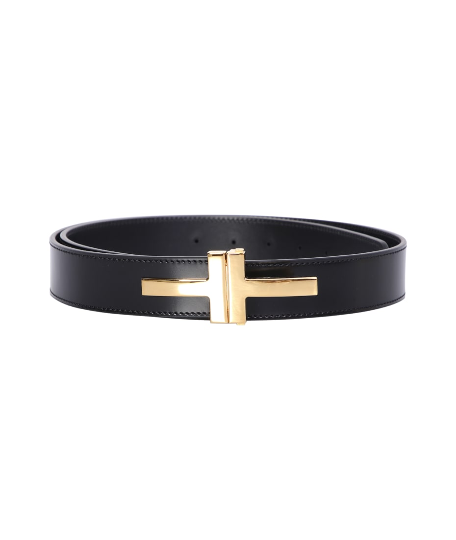 Tom Ford Double T Buckle Black Belt italist