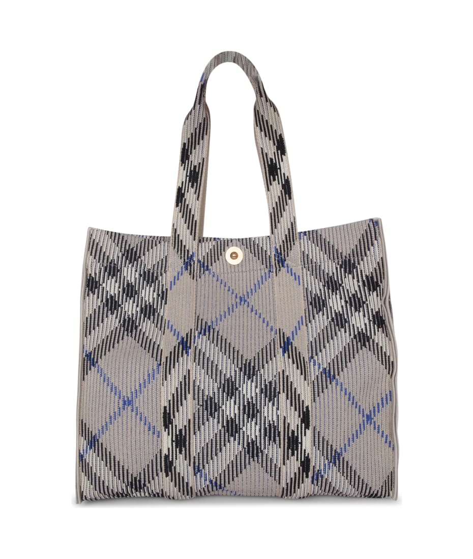 バッグ fear&desire tartan check tote bag Burberry - Exaggerated check motif tote bag blue - The Corner