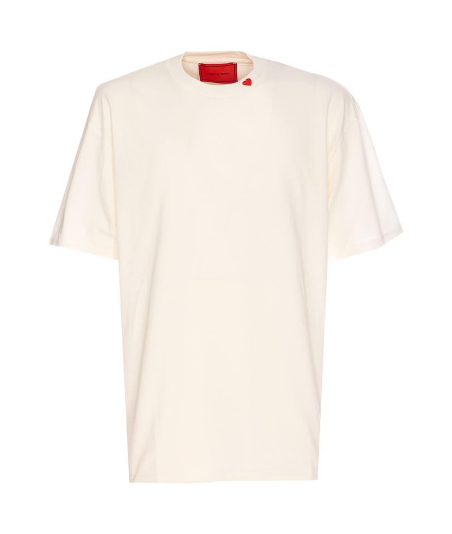 Tシャツ・カットソー VISION OF SUPER T-SHIRT WITH EMBROIDERED RED HEART RED T-SHIRT FLAMING HEART | Vision of Super SS24