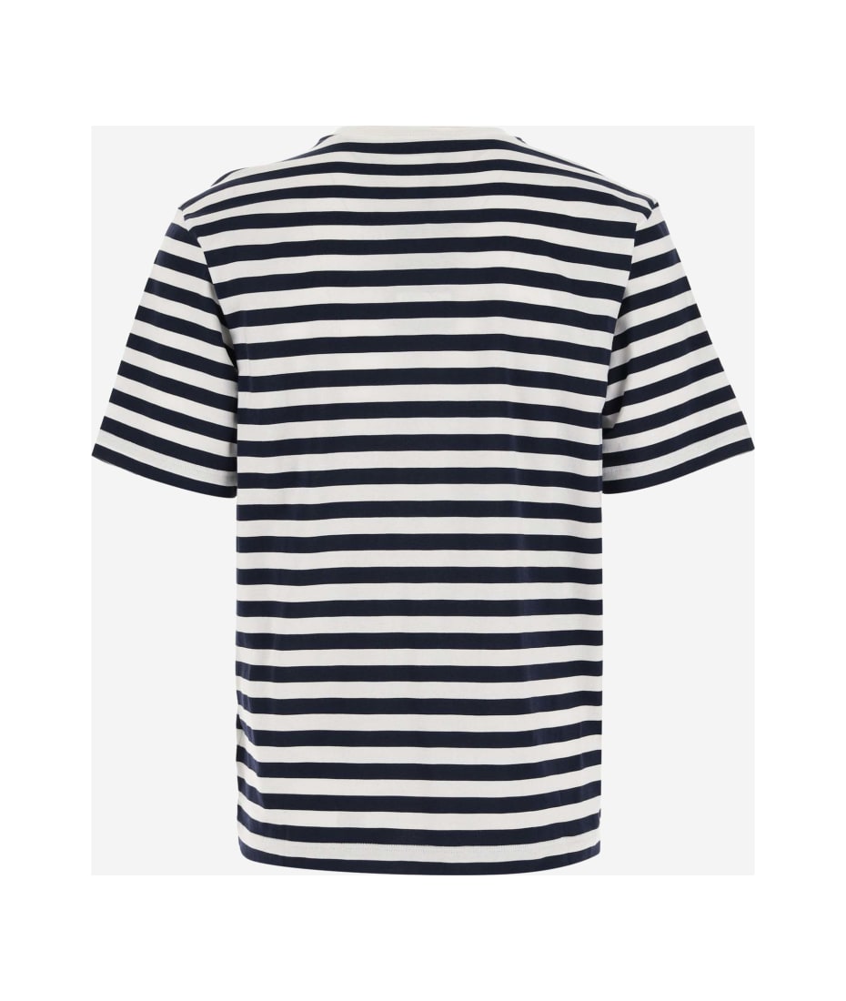 Versace Striped Cotton T-shirt With Logo | italist