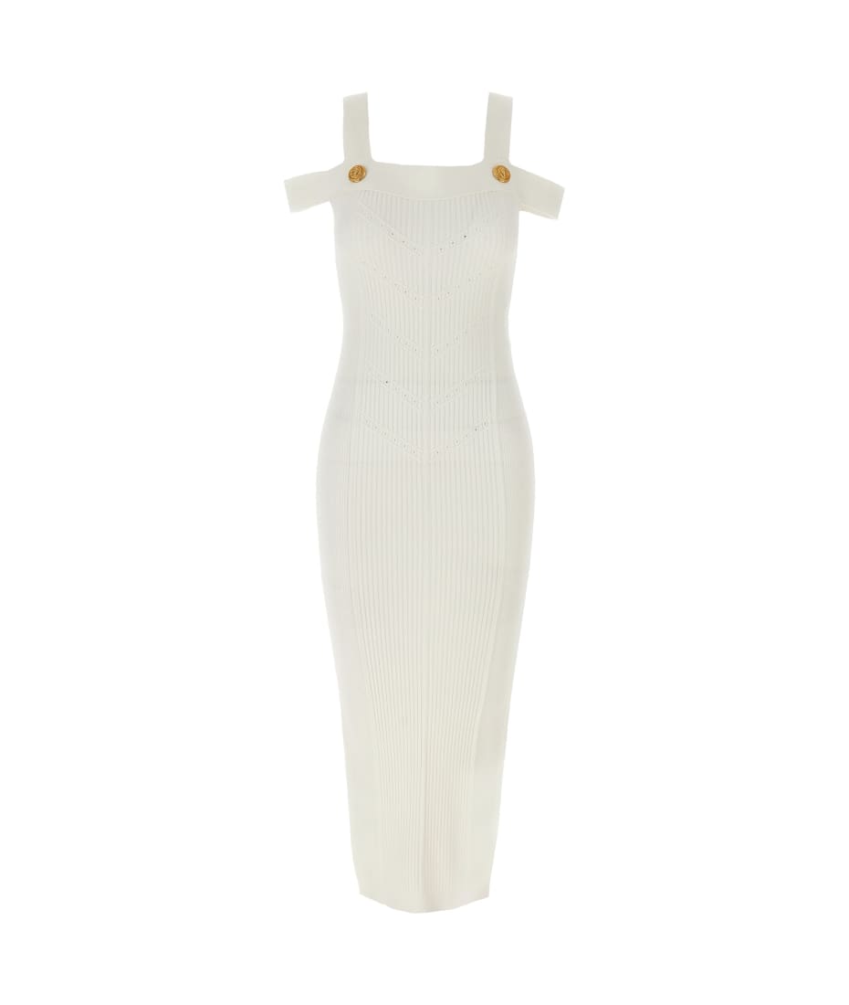ワンピース BALMAIN Knitted dress Balmain Knitted Mini Dress | Blue | FARFETCH