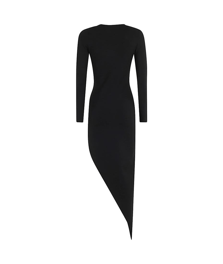 navy blue dress for baby girl Alexander Wang Long Sleeve Asymmetric Dress in Black